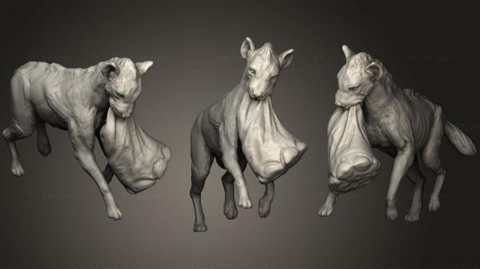 Статуэтки животных (Гиена 2, STKJ_2275) 3D модель для ЧПУ станка